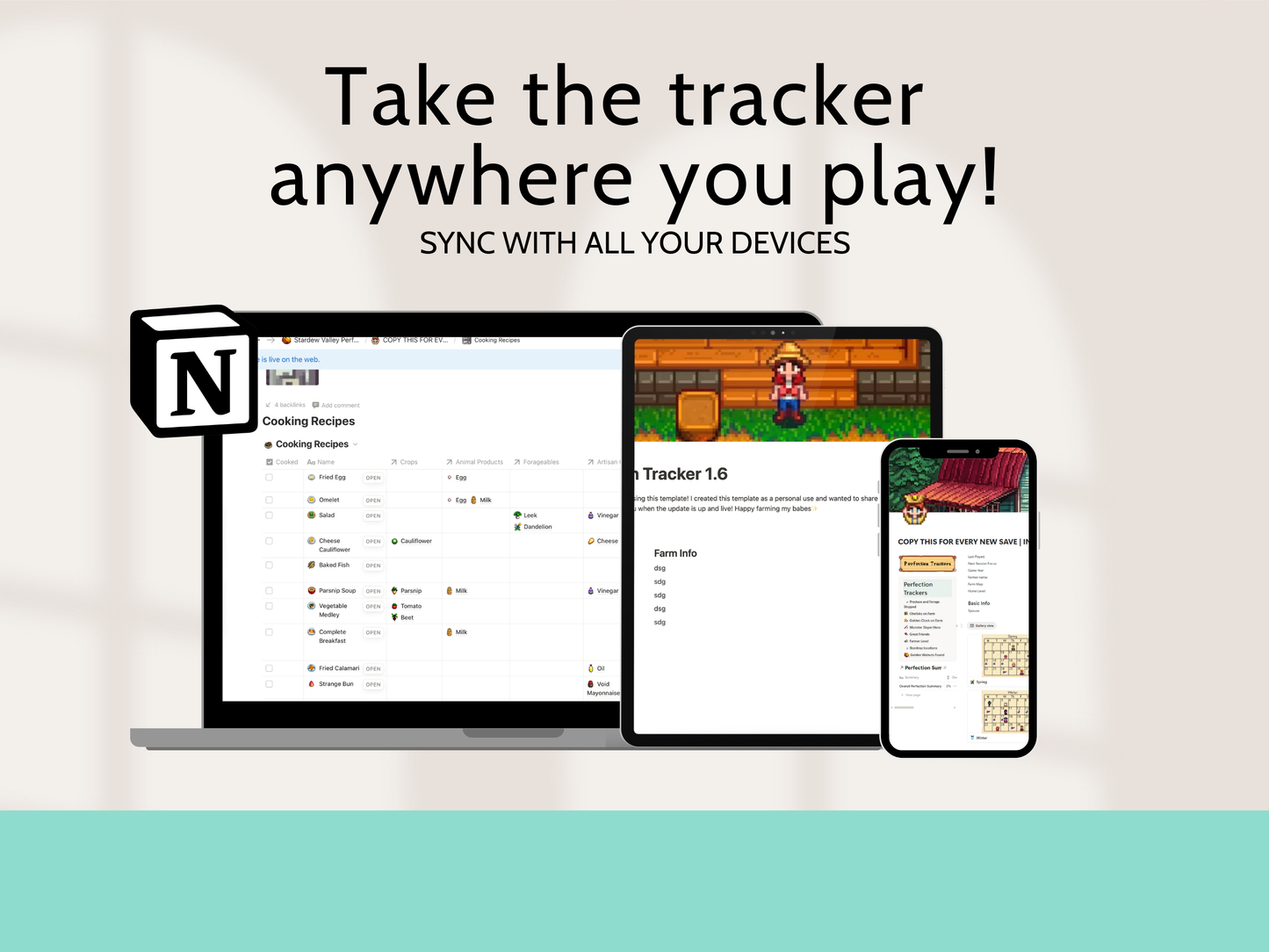 Stardew Valley Perfection Notion Tracker
